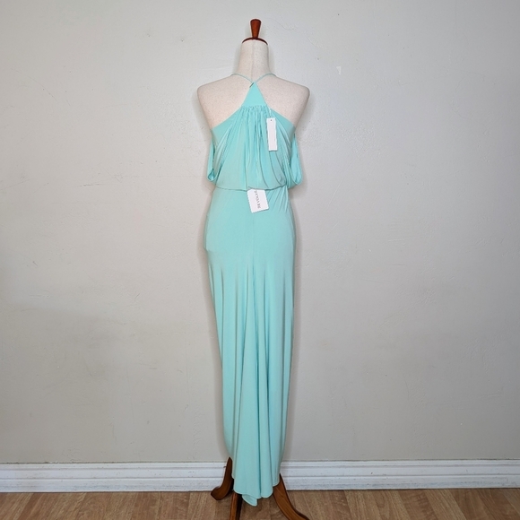 NWT T-BAGS‎ Los Angeles Domino Tie Front Maxi Dress in Mint Size Small - Picture 4 of 7